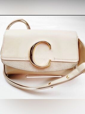 Chloe Authentic Belt Bag Cream Leather -Preowned